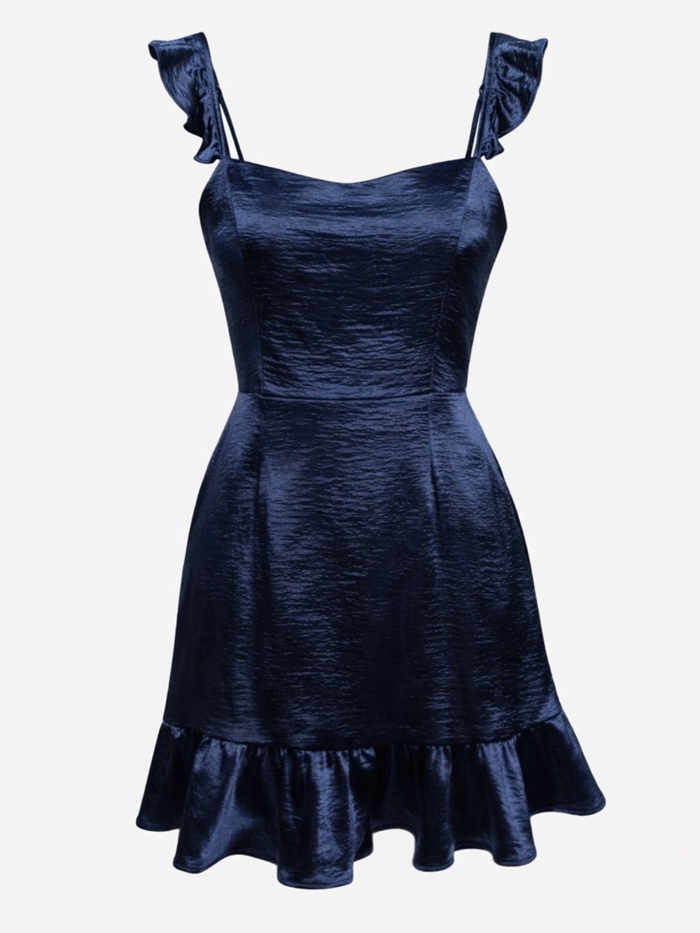 NWT Sadie & Sage Navy Ruffle Mini Dress Large Party Cocktail
